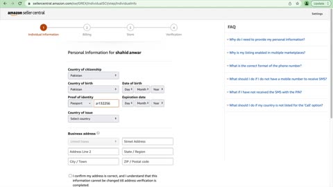 How to sign up for seller central Part. 06