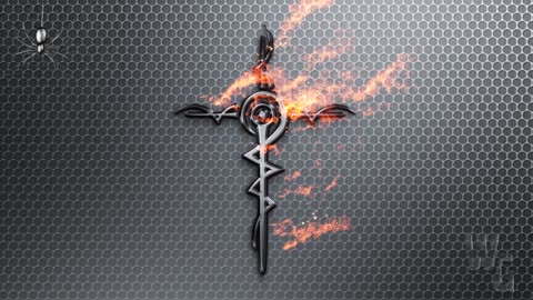 Flaming Metal Tribal Cross 4K