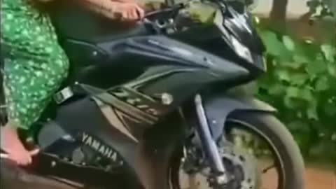 Indian Grandma rides superbike