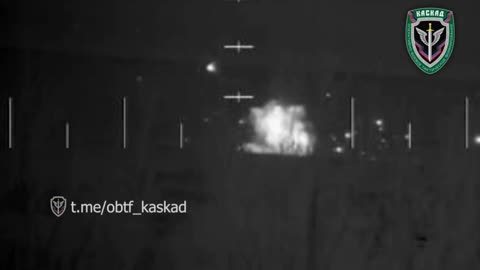 Russian troops hit Ukrainian ammo truck at night