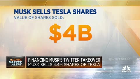 Elon Musk Sells $4B in Tesla Shares to Finance Twitter Purchase.