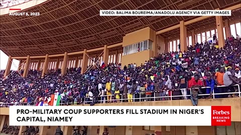 WATCH: Pro-Military Coup Supporters Fill Stadium In Niger's Capital, Niamey