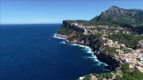 flight over porte de soller palma mallorca spain