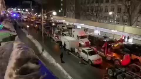 The capital of Canada is gridlocked tonight with anti-mandate protestors