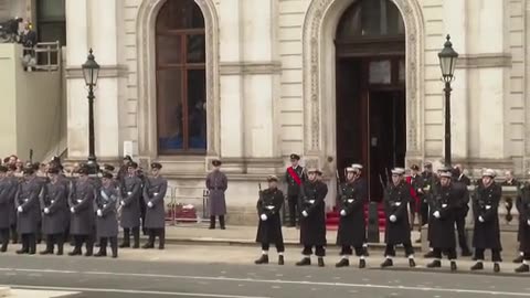 Military band plays at the Cenotaph ahead of Remembrance service