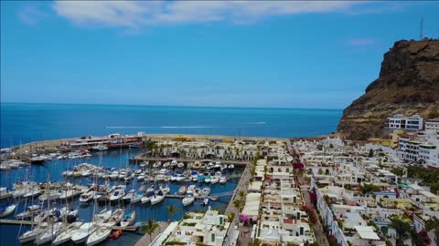 breathtaking aerial views of puerto de mogan bay gran canaria spain