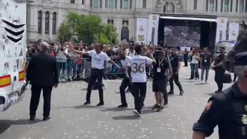 Camavinga during Real Madrid's title celebrations, but he did put his foot in it too.