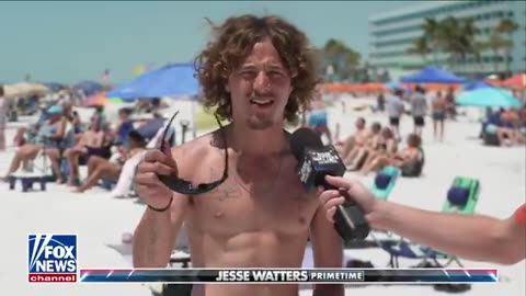 Beachgoers show Johnny their Joe Biden impressions