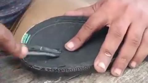 Making sandals out of old tires