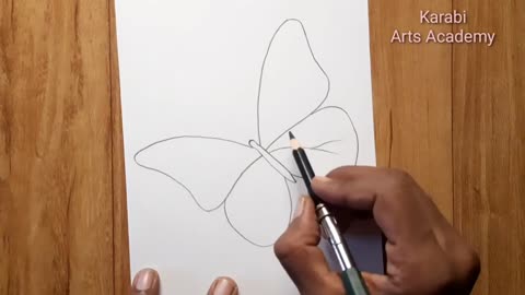 How to draw beautiful butterfly | Pencil sketch for beginners | Karabi arts academy