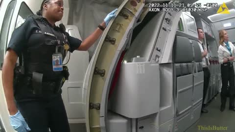 Officer's body cam shows arrest of man accused of carrying box cutters on Frontier flight