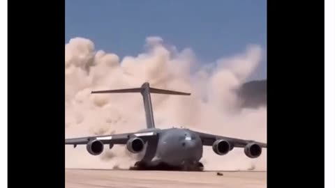 A BOEING C-17 ON DIRT