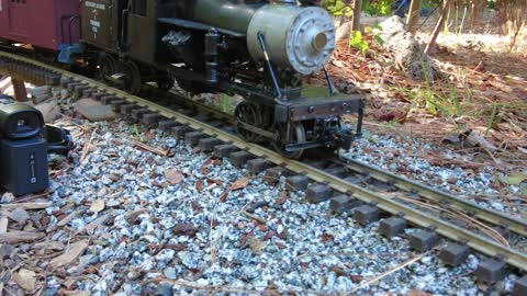 G Scale Live Steam Heisler Crossing A Trestle And Water Garden As The Sun Sets