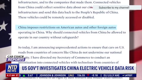 Beware: US Government is Investigating China Stealing Car Data