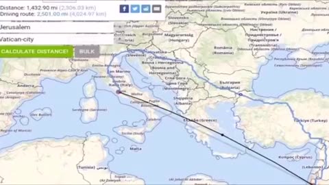 The 1500 mile tunnel from the Vatican to Jerusalem.