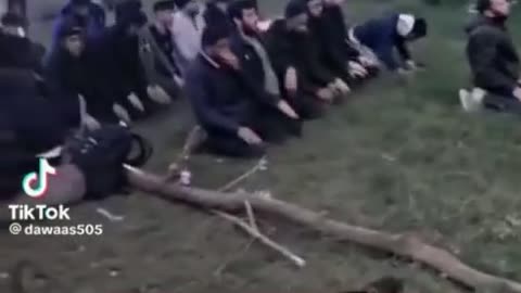 Muslims pray at the Hungarian border. Why if Europe is so racist?