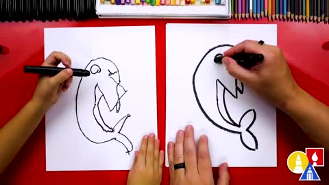 How To Draw A Narwhal - Letter N - Preschool