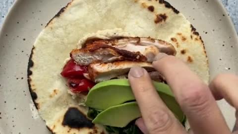 Keto Friendly Hummus Chicken Wrap