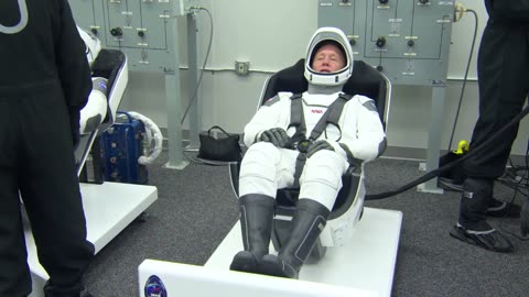 NASA’s SpaceX Demo-2 Crew Members Suit Up for Flight to ISS