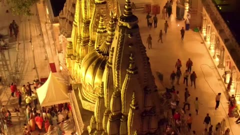 India's kashi golden Temple view by drone