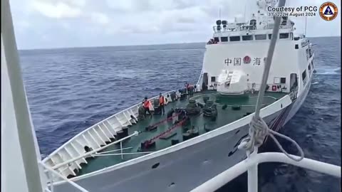 A Chinese Coast Guard vessel has rammed a Philippine Coast Guard near the Escoda Shoal.mp4