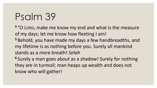 Psalm 39 Devotion