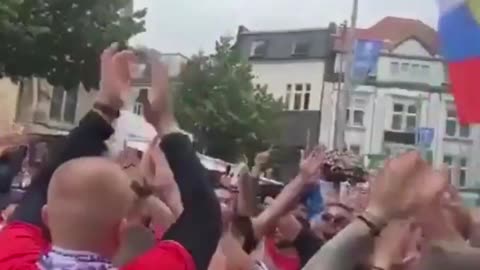 Serbian football ⚽️ fans chant the name of Russia's President, Vladimir Putin