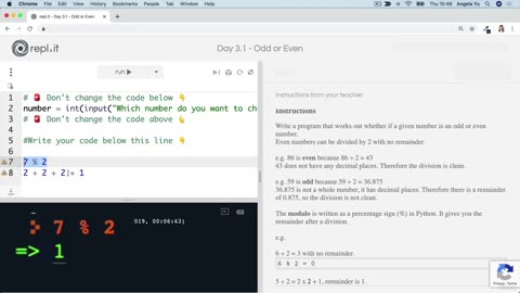 Day-3 Part-29 -Beginner- Coding Exercise Odd or Even_ Introducing the Modulo - Learn Python