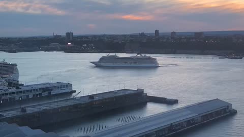 Cruise Ship Time Lapse NYC Sunset