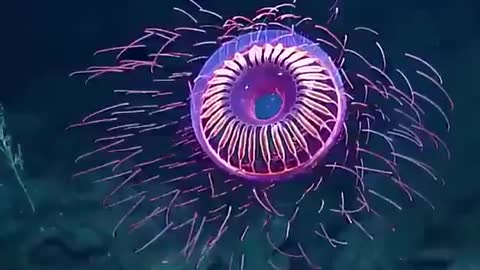 Incredible rare deep sea jellyfish looks like firework