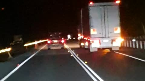 Truck Overtakes on Double White Lines