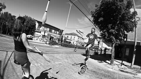 Jugglers Performing In The Street