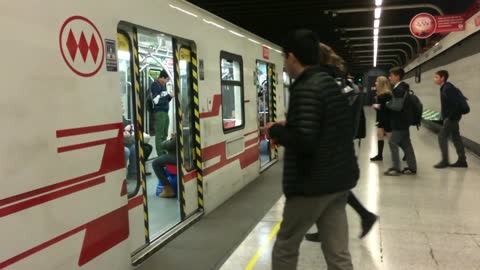 Underground metro station in Santiago, Chile