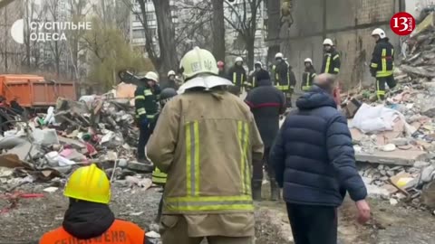 Russian "Shahed" kamikaze drones hit a residential building in Odessa