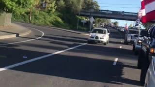 Pro Trump Rally Snakes Along Highway for Miles