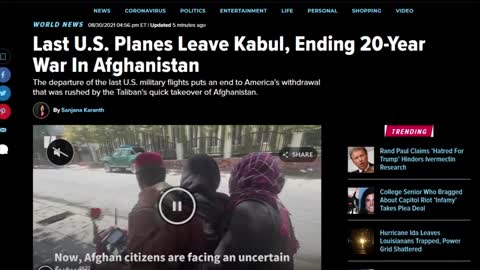 US Ends Afghan War as Last Plane Leaves Kabul, Biden LEAVES AMERICANS BEHIND, Taliban Celebrates