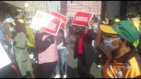 African National Congress employees picketingoutsideLuthuli House