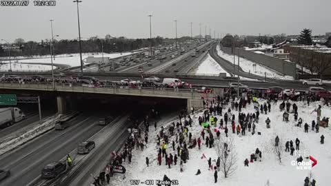 Trucker convoy rolls through Greater Toronto Area on its way to Canada's capital | FULL