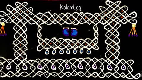 Krishna Nee Begane...| Cradle kolam | Thottil sikku kolam