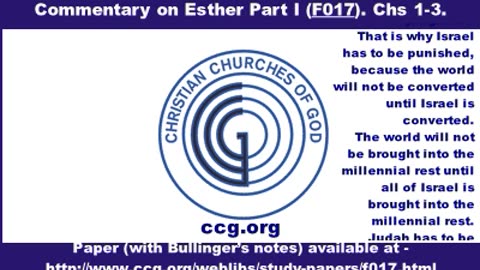 No. F017 - Commentary on Esther: Introduction and Part 1 - Chs. 1-3