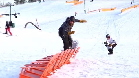 Snowboarding Over Chairs Fail