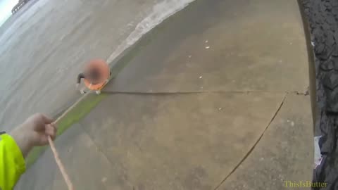 Lancashire police Constable pulls terrified woman from the sea as tide rapidly rises