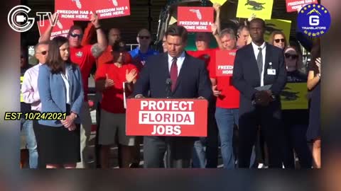 Florida governor publicly denouncing COVID-19 vaccine mandates