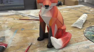 Painting 3D Fox - animal art