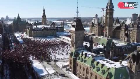 Mass anti-mandate protest kicks off in Ottawa filling the streets with trucks & people