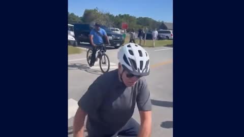 Joe Biden Falls on Bicycle