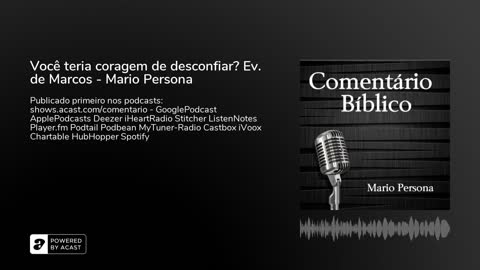 Você teria coragem de desconfiar? Evangelho de Marcos - Mario Persona