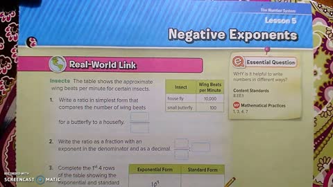 Gr 8 - Ch 1 - Lesson 5 - PART 1 - Negative Exponents