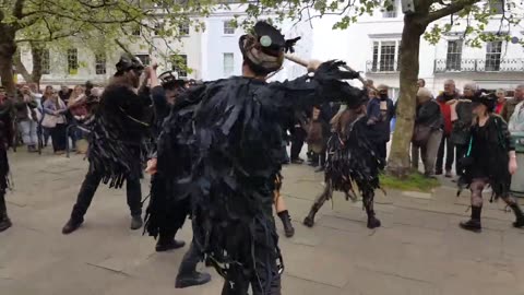 Beltane Border Morris dancing Cross Tree, Totnes, Devon for St Georges Day 28th April 2019