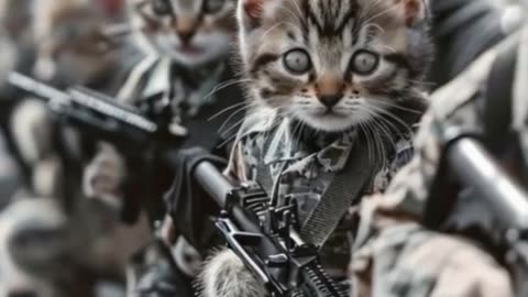 Cut Cat Soldier #cutecats #catlovers #adorablefelines #kittycuteness #purrfectpets